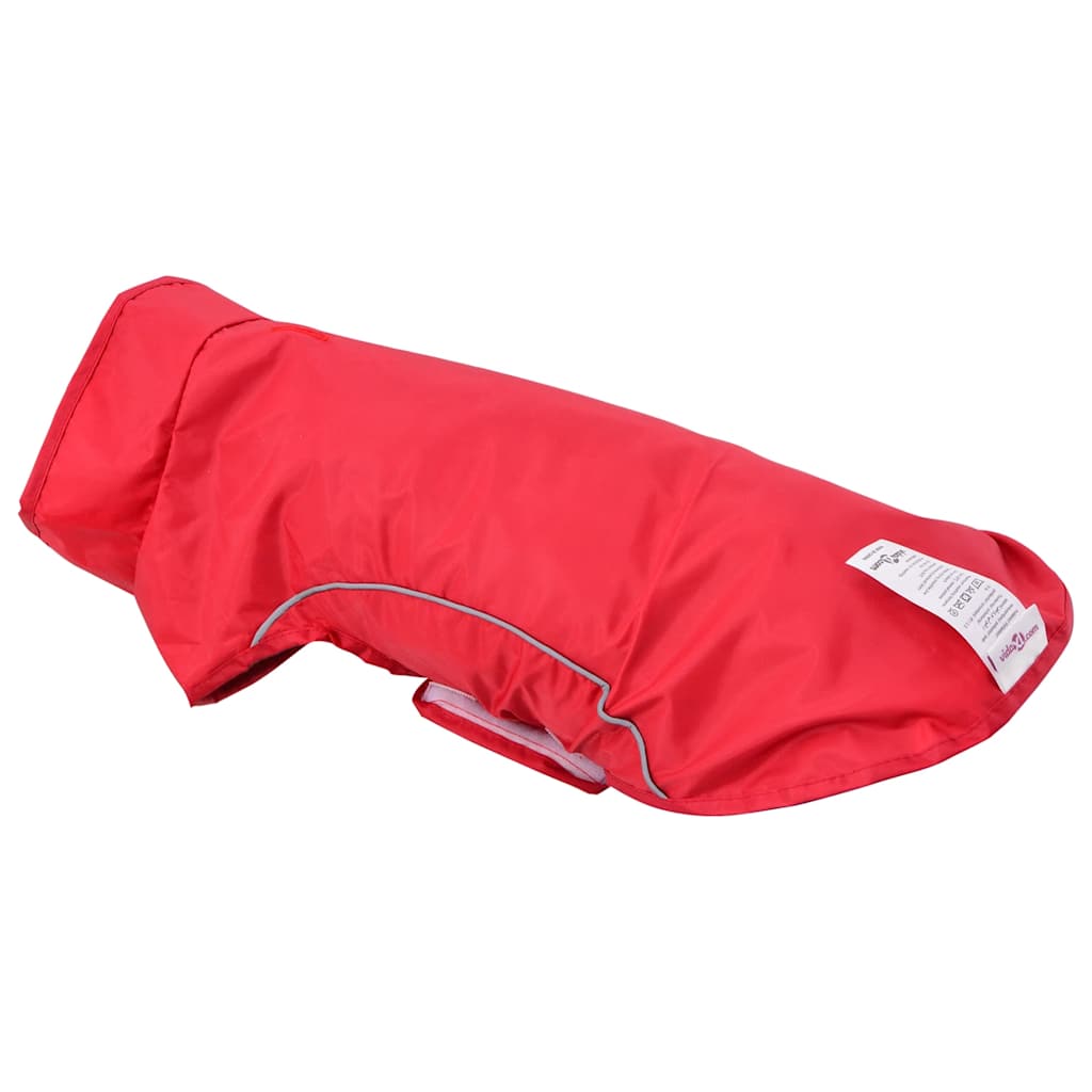 Dog Raincoat with Reflective Strips Polyester Red Size S