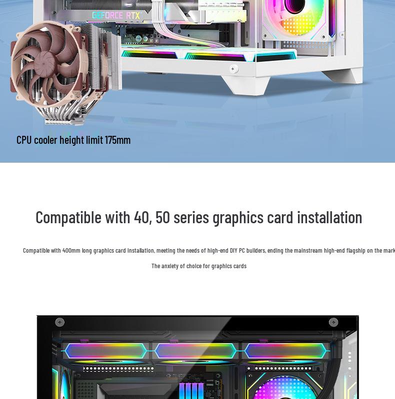 Panoramic Sea View 360 Water-Cooled Gaming Computer Case, M-ATX