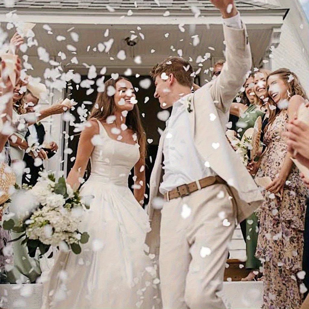 5000pcs Wedding Celebration Banquet Table Decoration with White Heart-shaped Confetti 0.98 Inches 30g