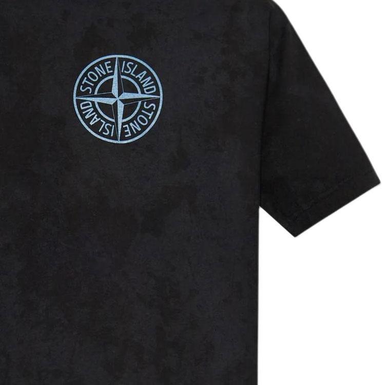 STONE ISLAND Letter Logo Short Sleeve Round Neck T-Shirt Men Tops K2S152100021S0235-V0029
