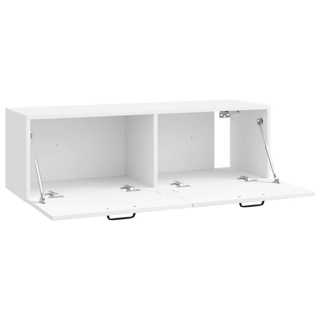Wall Mounted TV Cabinet Glossy White 98 x 31 x 30 cm