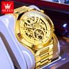 OLEVS 6722 Business Skeleton Automatic Mechanical Watches Man Waterproof Luminous Stainless Steel Wristwatches for Man Relogio