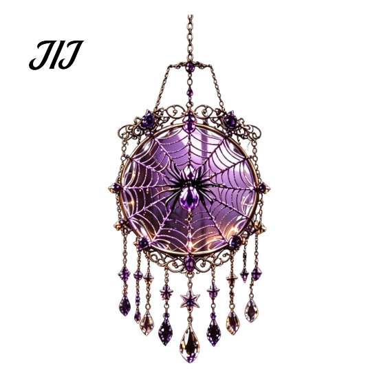 Acrylic Hanging Decor Halloween Crystal Window Suncatcher, Witch Wind Chime, Decorative Creative Birthday Presents Ornament for Indoor Outdoor Garden