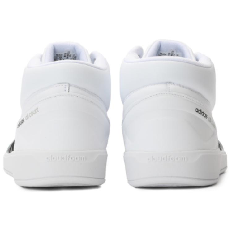 Adidas Cloudfoam All Court Mid Sports Versatile Non-Slip Durable Mid-Top Tennis Shoes Unisex Sneakers White BB9952
