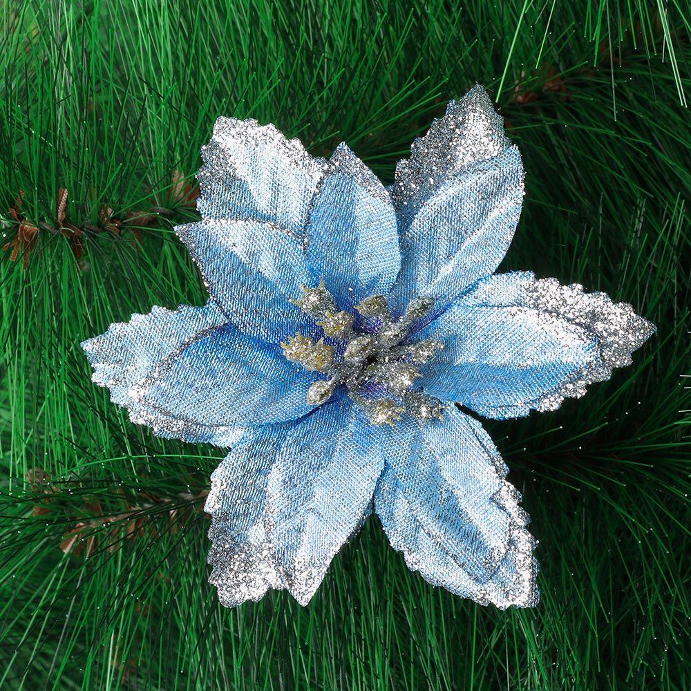 Gold Powder Glitter Home Xmas Ornaments Christmas Tree Decorations Christmas Flowers Fake Flowers