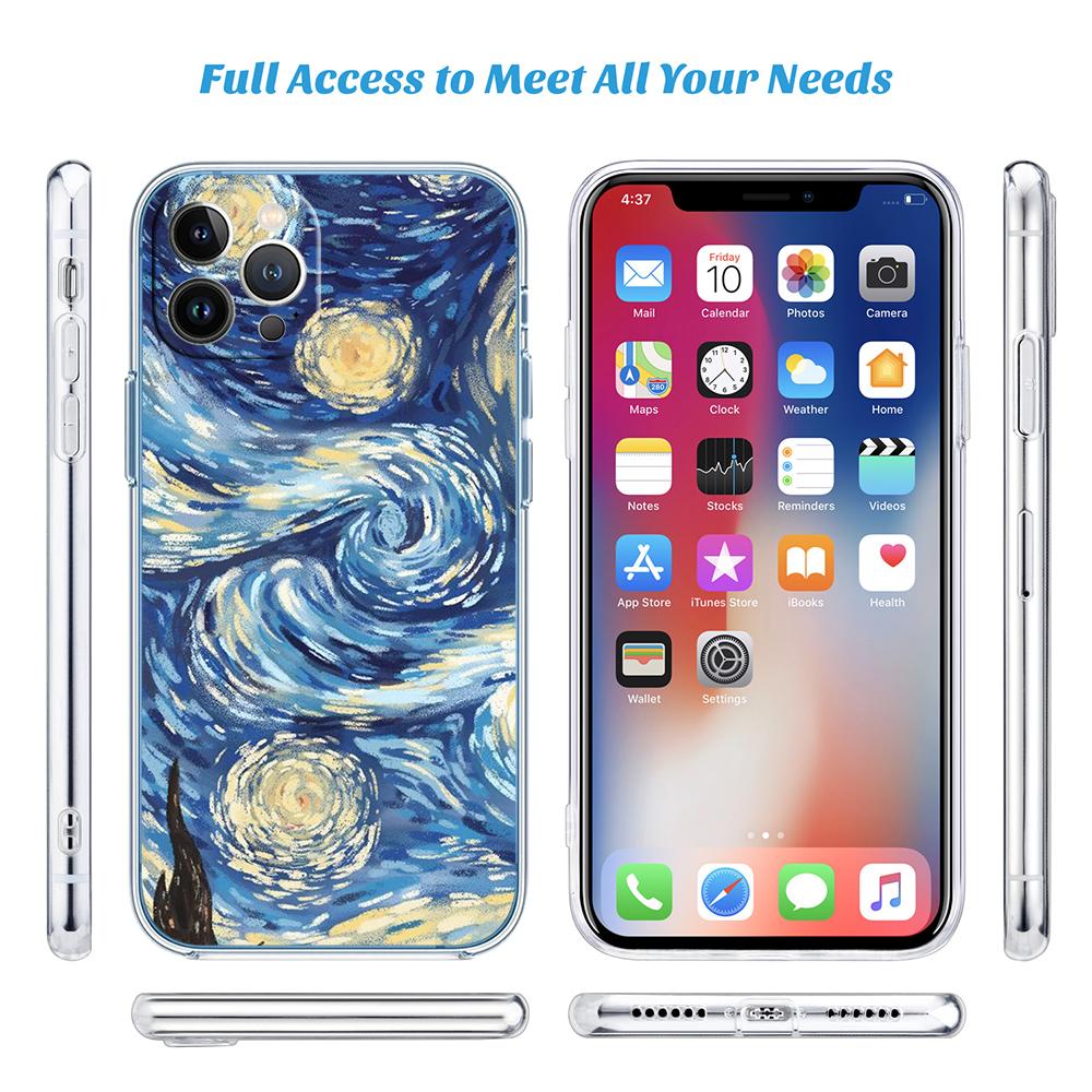 BF101 Starry Night Van Gogh Painting Phone Case for Motorola Moto G7 G8 G9 G84 G85 G73 G24 G15 Z2 Play Power Plus