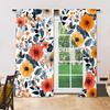 Set Of 2 Versatile Polyester Transparent Curtains Home Decoration Leaf Design Use Bedrooms Living Rooms Vintage Made Sitting Room Window Treatment