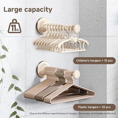 Suction Cup Hanger Organizer, Hanger Storage Rack for Dryer/Washing Machine.Holding Perfect Space Saver for Laundry Room,Bedroom,Bathroom Wall