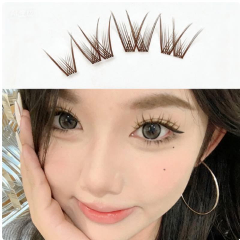 Soft Segment False Eyelashes in Dark Brow &Black, Natural Wispy Look for Everyday Wear–Lightweight,Realistic Lash Extension for a Subtle Flirty Effect