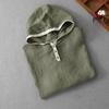 Plus Size Women's Casual Retro Cotton-Linen Short-Sleeve Hooded Top