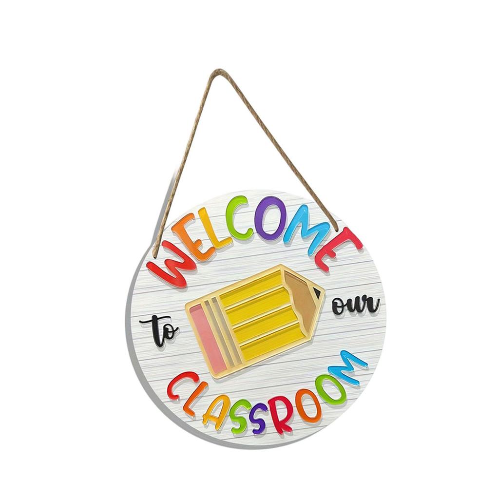Personalized Classroom Door Sign Welcome Signs for Classroom Door Decorations Back to School Door Hanger Wreath Gift