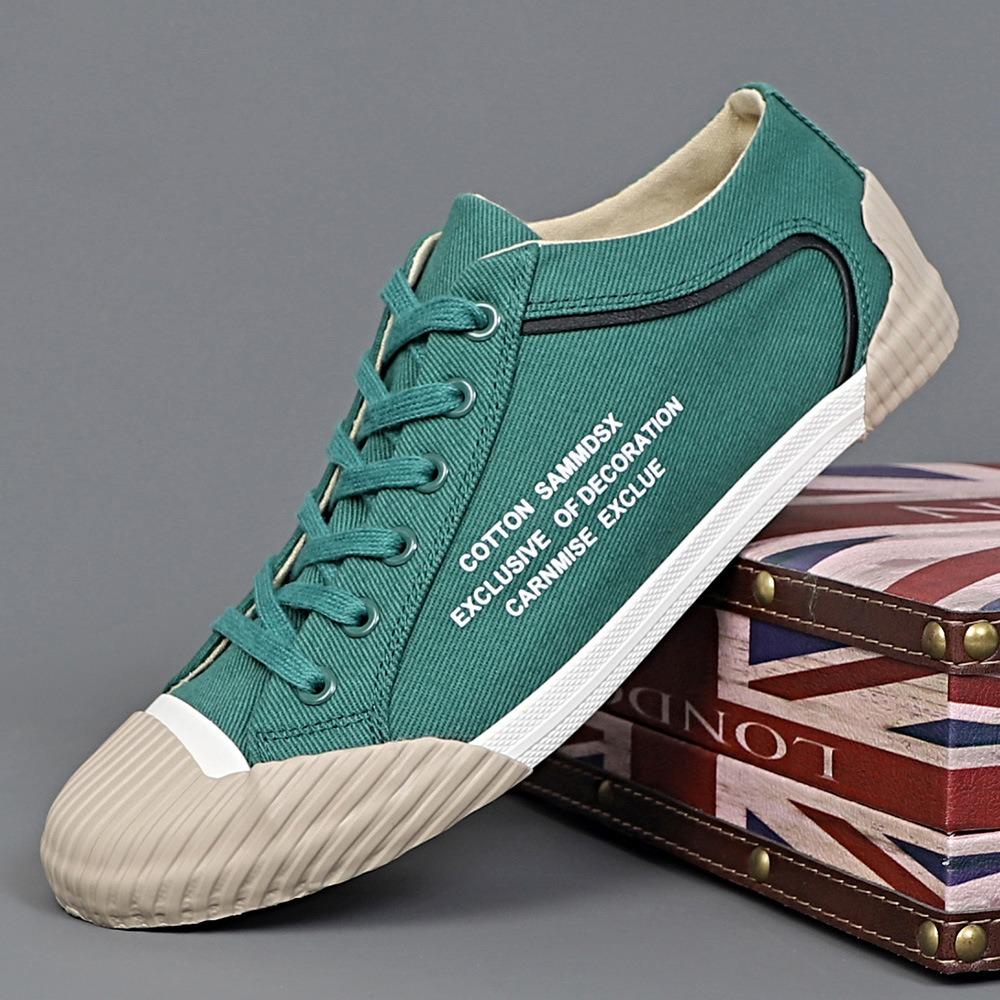 Fashion Men Canvas Shoes Lace Up Casual Sneakers Fashion Flat Breathable Comfortable New Hot Mens Vulcanized Shoes High Quality BM-018