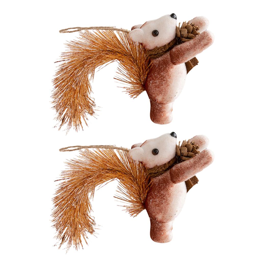 2-teiliger Eichhörnchen-Spielzeug-Anhänger für Weihnachtsbaum Langlebig Stilvoll Partydekoration für Weihnachtsbaum