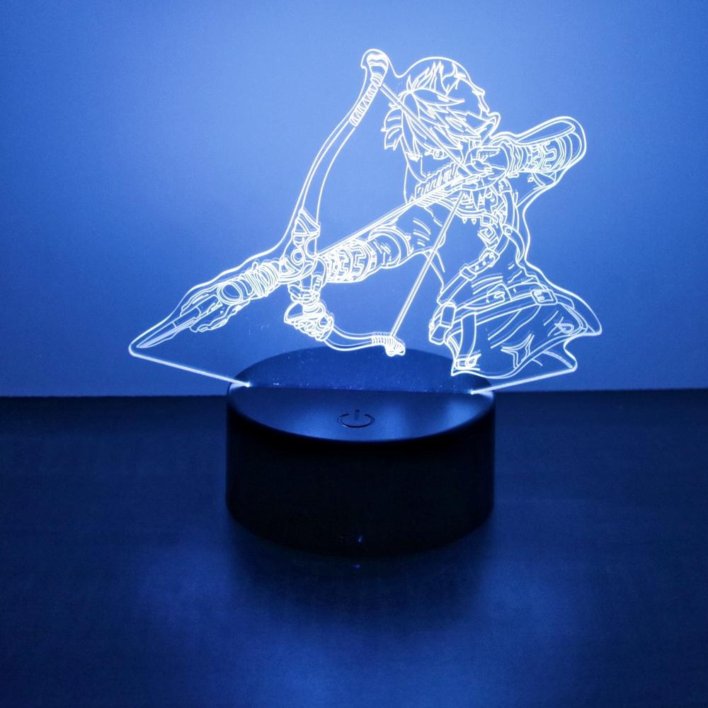 

Zelda 3D Lamp Anime Figure World of Warctaft Led Night Light Adorable Action Figure Zelda Tears of the Kingdom Children Playthings Gifts USB&Black Base no Remote