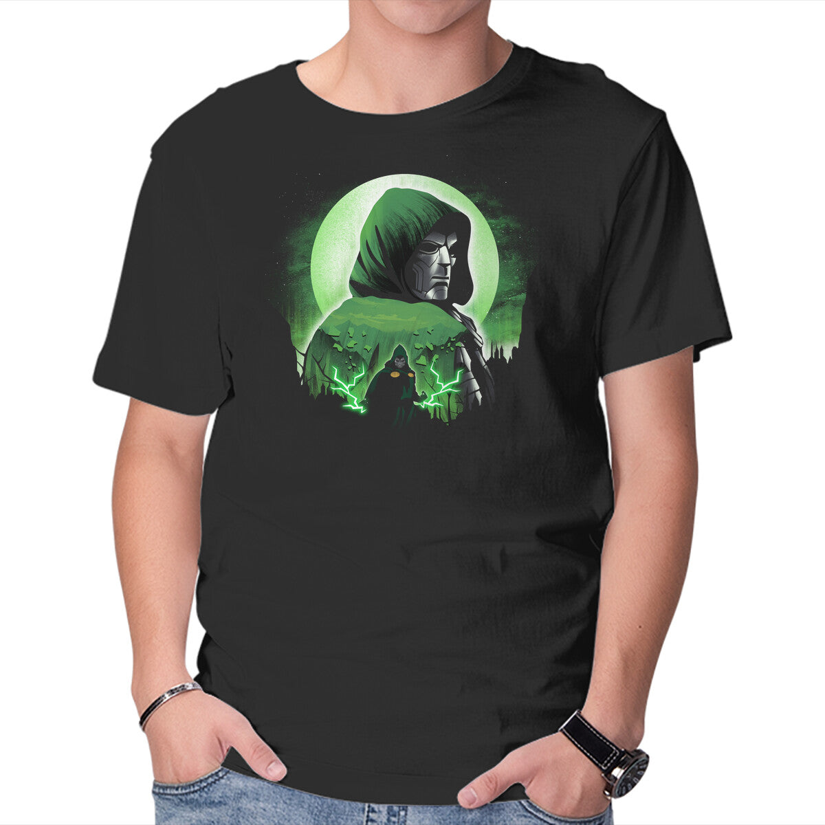 Unisex Crew Neck T-Shirt The Emperor Doom Graphic Short Sleeve Casual Tee S