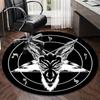 Devil's Horns And Symbols round carpet Chair cushion Round Entryway Rug, Soft Round Rugs for Living Room, Bedroom, Circle Carpet decor gifts