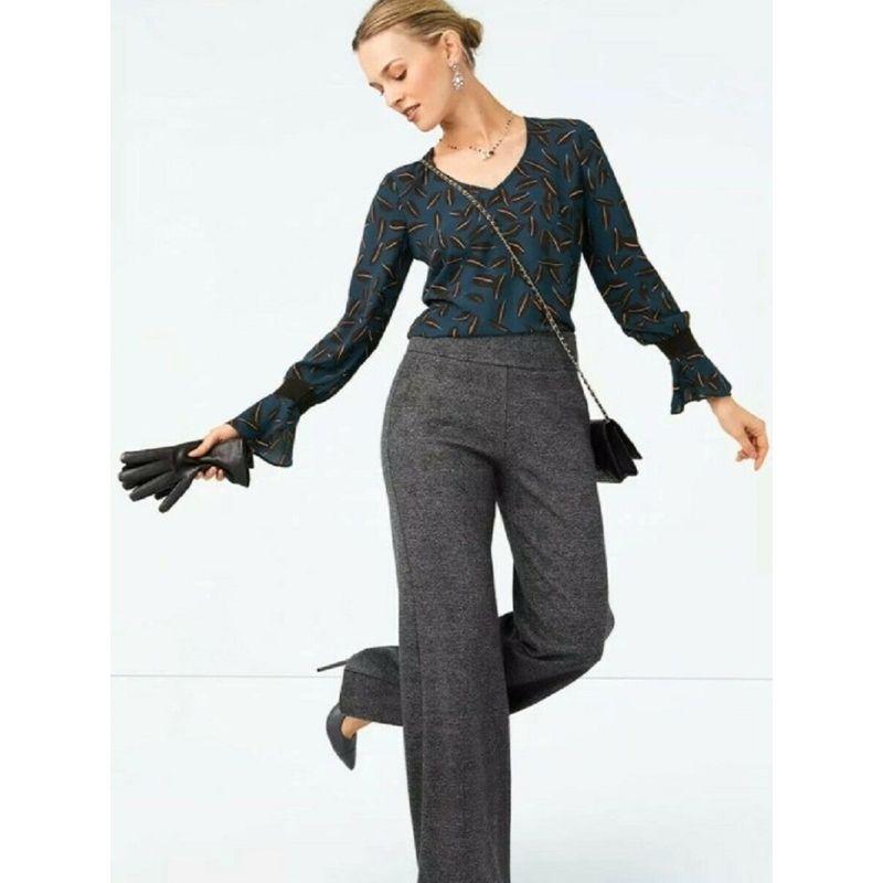 

New New Spring and Autumn Women s Clothing Chiffon Print Pullover Horn Long Sleeves Shirt Artistic Style Thin Elegant 318 Phyllodes Print S