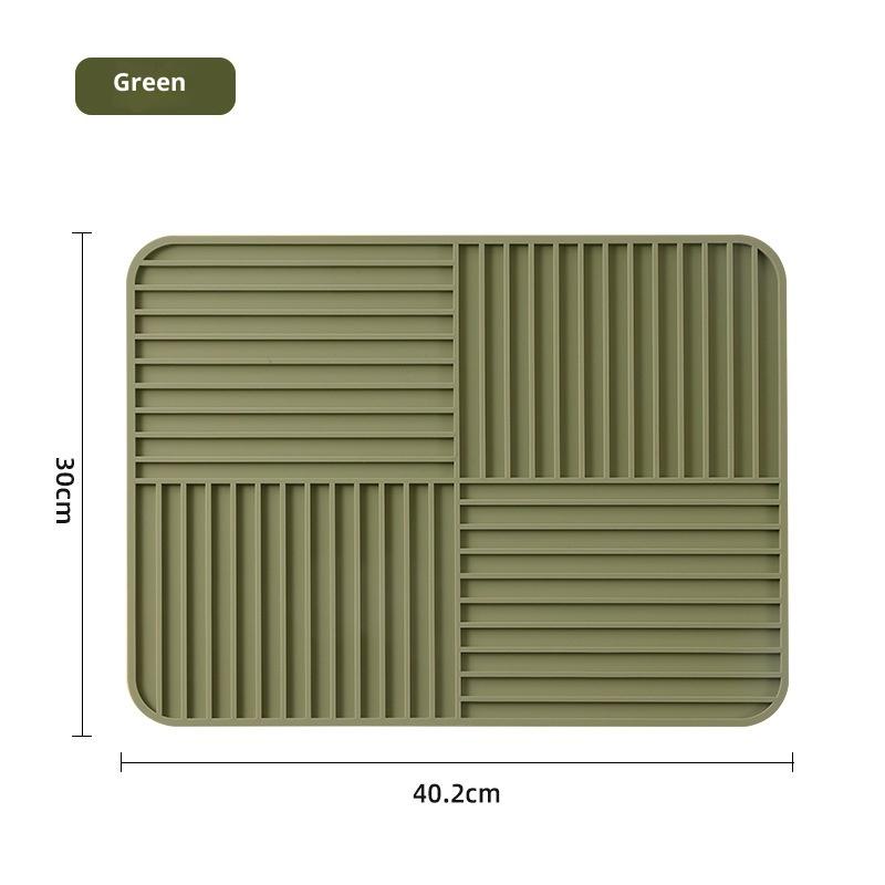 1Pc Foldable Dish Drying Mat Silicone Drain Mat For Kitchen Tableware Non-slip Drying Pad Dish Drain Mat Quick Draining For Home