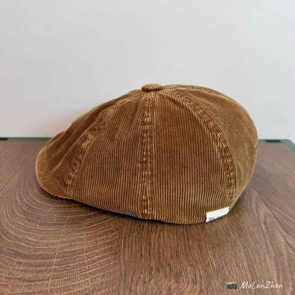Corduroy Forward Cap Adjustable Octagonal Hat Fashion Newsboy Hats Autumn Winter
