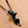 Cute Cat Necklace for Women In Black, Animal Pendant for Girls, Neck Accessories for Daily Wear, Party Fashion Jewelry, and Fancy Gifts.