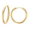 2pcs Classic Simple Glossy 8-20mm Circle Hoop Earrings For Women  Gold and Silver Two-color Stainless Steel Unisex Jewelry Gift