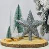 Czubek choinkowy - gwiazda srebrna z efektem jeżyk 3d 20 cm
