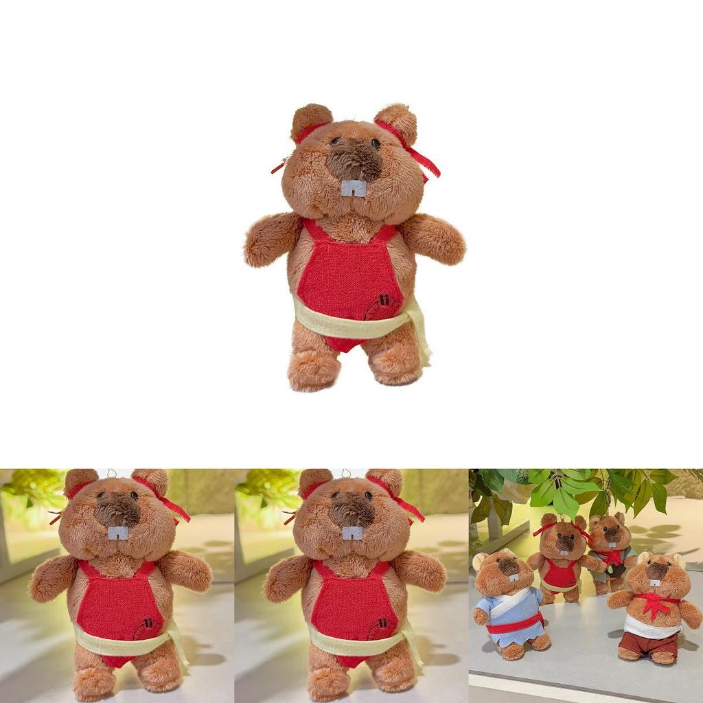 Ural Groundhog Plush Keychain With Clothing And Scarf Design For Backpack And Bag Decor