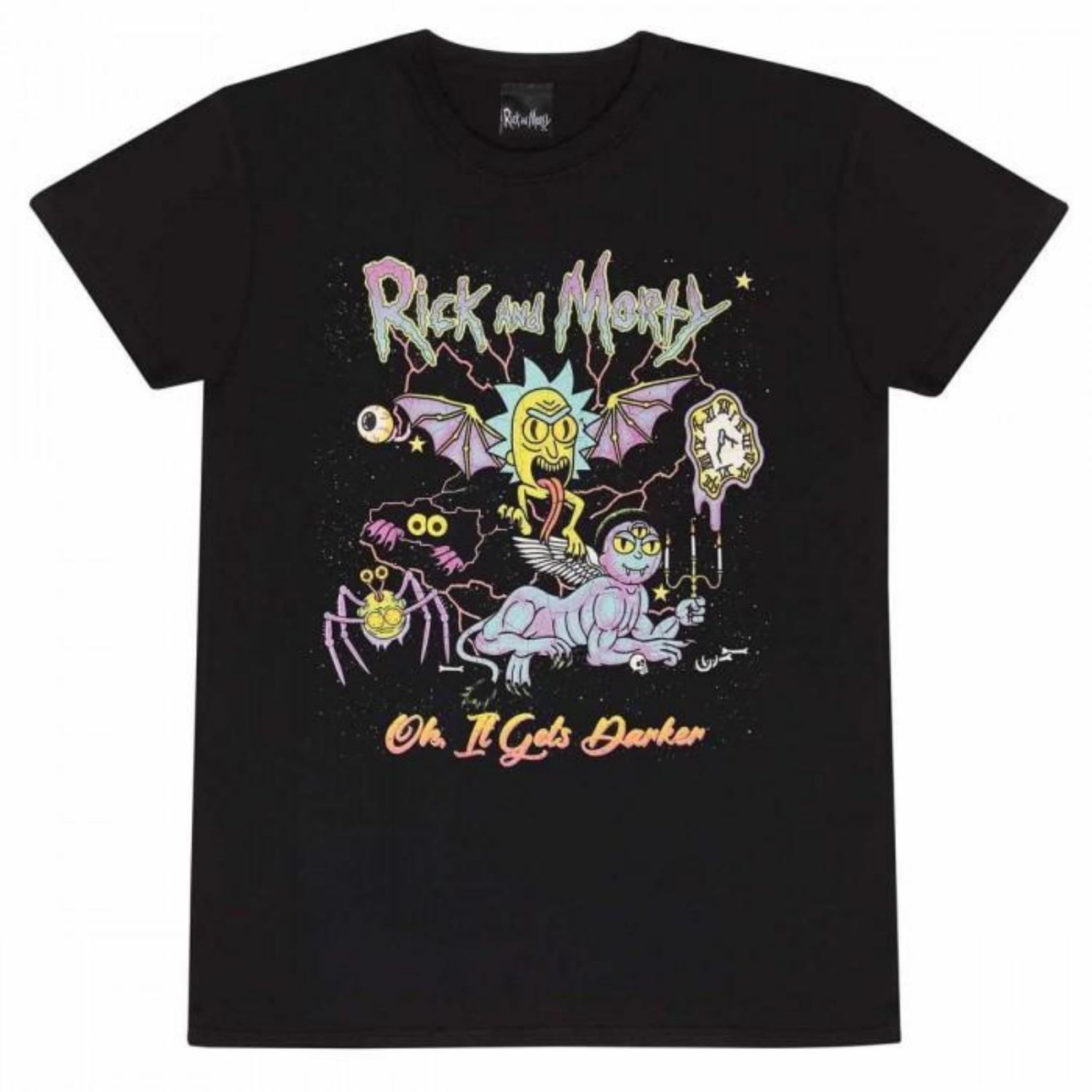 Rick And Morty Unisex Adult Oh It Gets Darker T-Shirt S