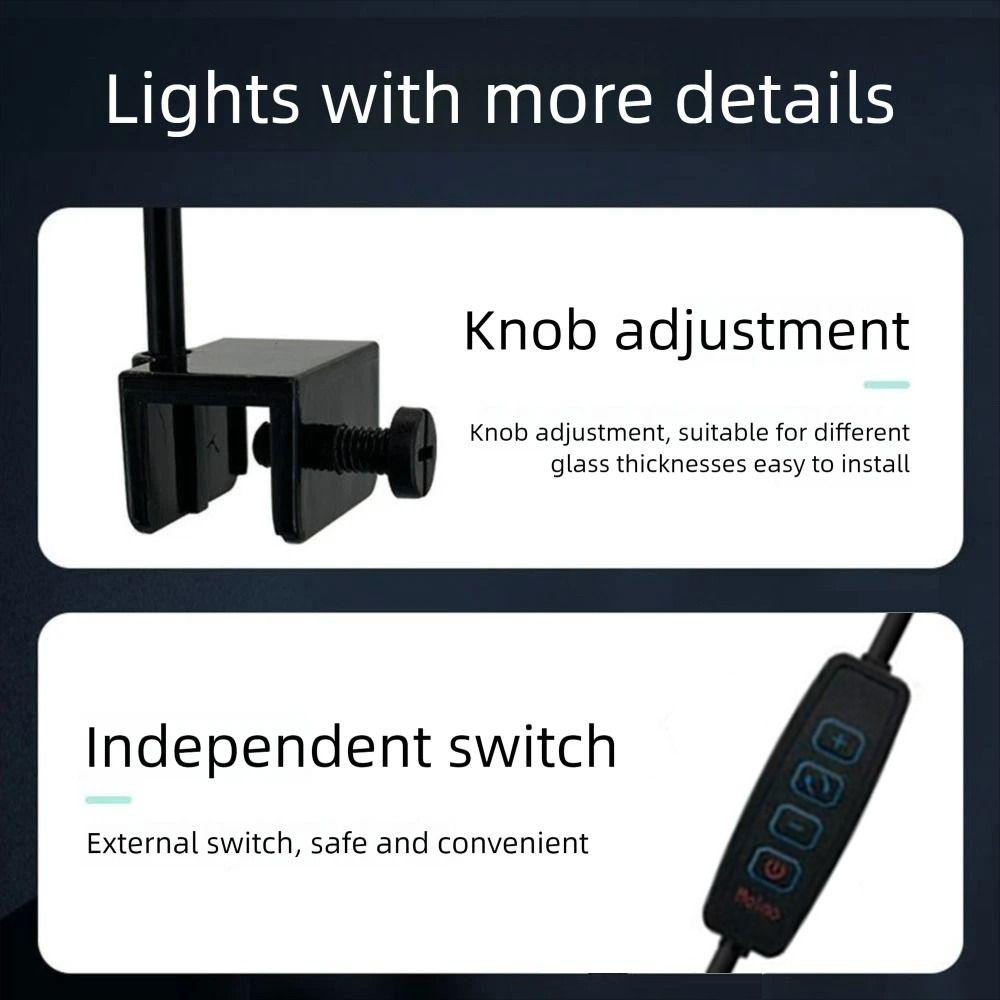 90 Grad Biegung Aquarium LED Licht 8W 110-220V USB Pflanzenlicht Algenlampe Fischbeckenbeleuchtung