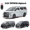 AQAM8 1/24 TOYOTA Alphard MPV Van Diecast Toy Car Model Vehicle Miniature Pull Back Sound & Light Doors Openable Collection Gift Boy