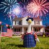 1 Set Independence Day Goose Outfit Outdoor Porch Goose Costumes Patriotic Stars And Stripes Jacket Hat Set for 23 Inch