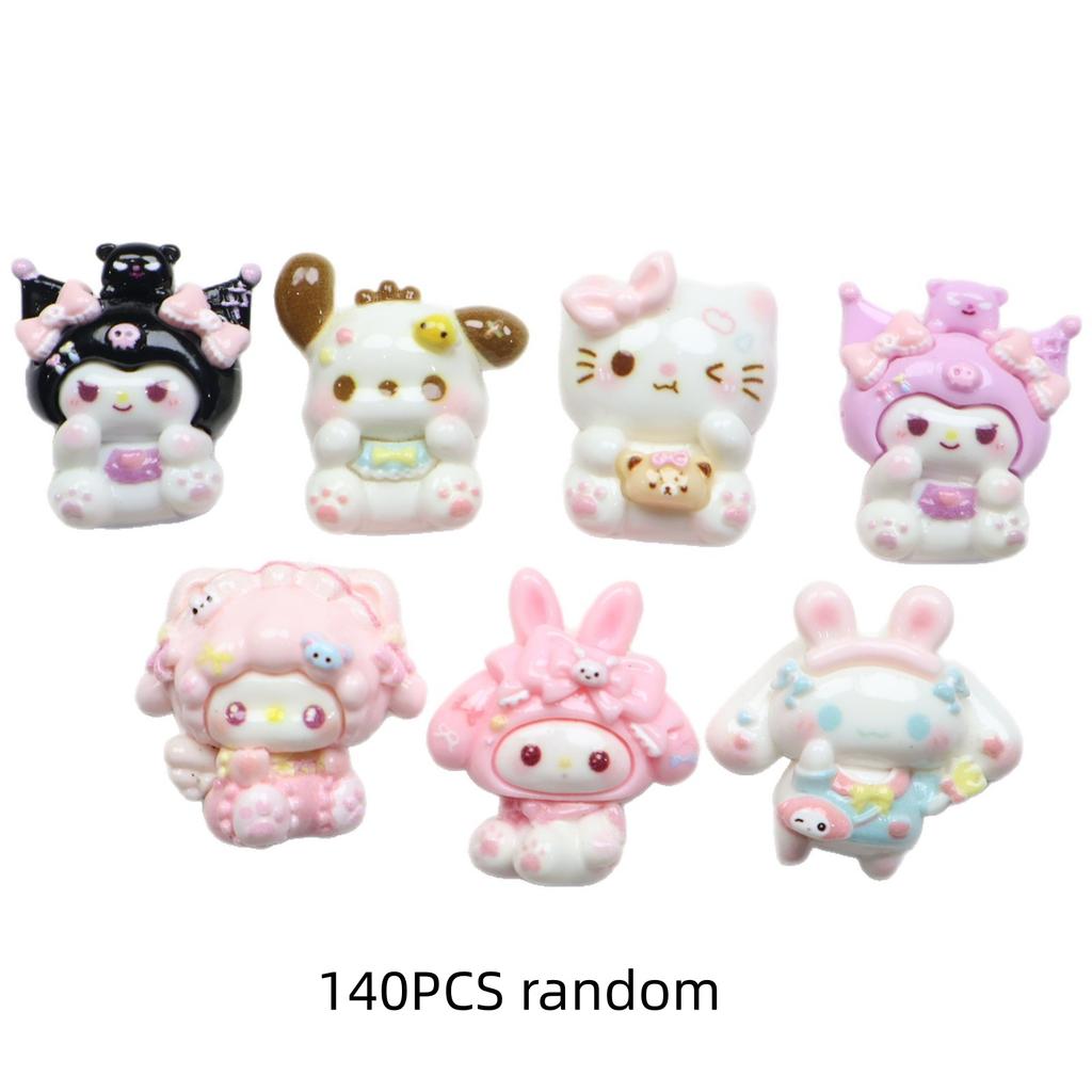 14/140PCS Cartoon DIY Resin Accessories, Cute Cream Glue Handmade Hair Clip, Phone Case, Headband, Pendant, Jewelry Accessories