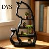 Decorative Ornament Stand Miniature Figurine Cat Storage Rack, Shaped Mini Desk Organizer Shelf Display Shelf, Multi-Tier Rack for Dollhouse