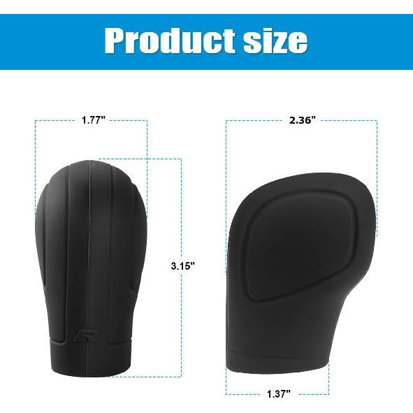 AICEL 2 Pcs Car Gear Shift Knob Cover, Elastic Silicone Car Automatic Shift Protector Cover, Universal Anti-Slip Auto Knob Gear Stick Protector for