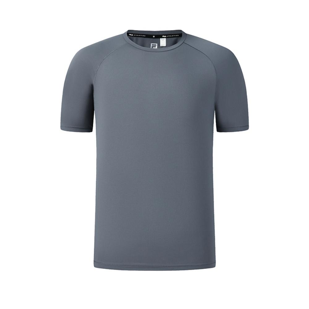 FILA Fitness Series Simple Sports Training Comfortable Versatile Breathable Short Sleeve T-Shirt Men Tops Graphite-Gray A11M621108FDY