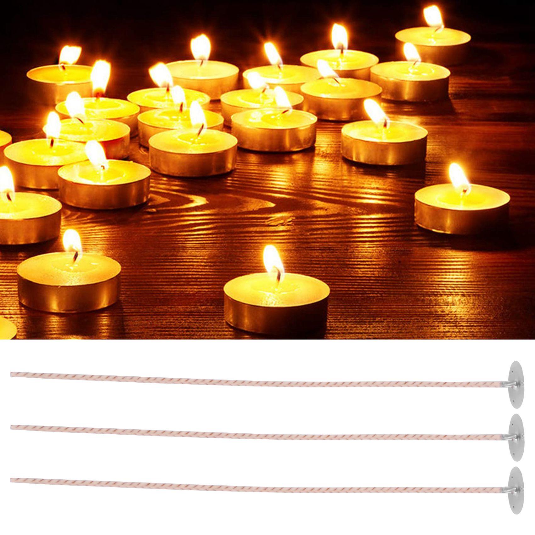 Good-100Pcs ECO Wicks For Soy Candles, 8 Inch Pre-Waxed Candle Wick For Candle Making,Thick Candle Wick With Base