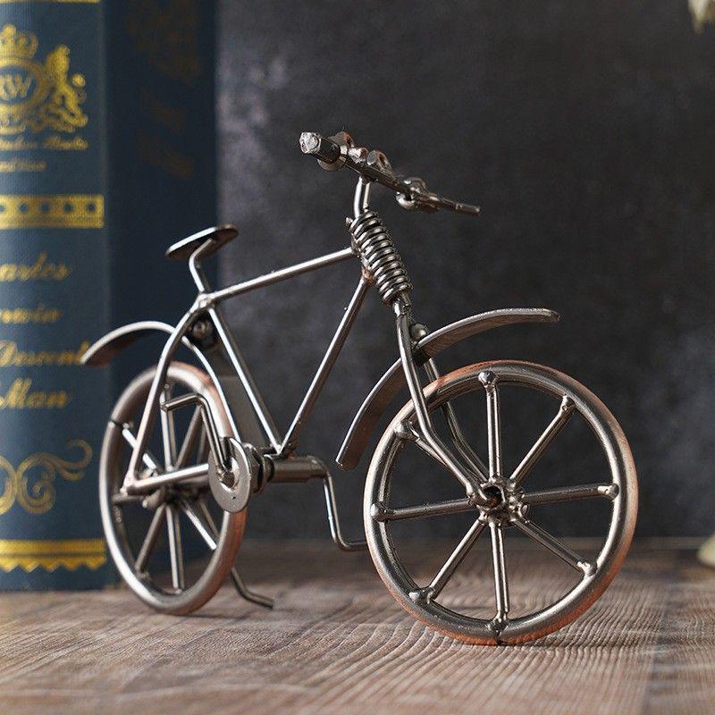 Retro Wrought Iron Harley Motorcycle Model: Industrial Style Ornament for Home Decor