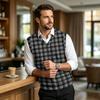 Men's Casual Wool- V-Neck Knit Sweater Vest for Commute