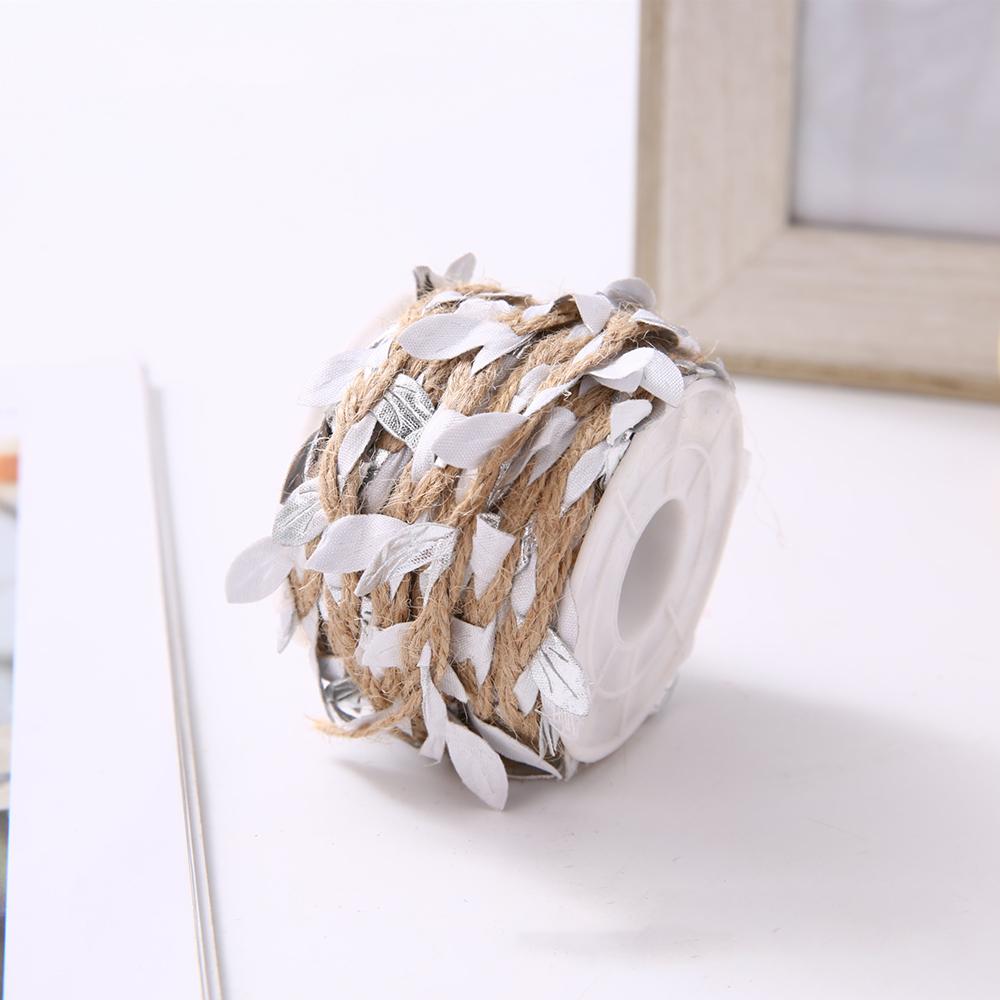 10M Jute Ivy Rattan Artificial Silk Green Leaves Jute Rope Diy Leaf Garland For Wedding Home Party Wall Decoration Fake Plant