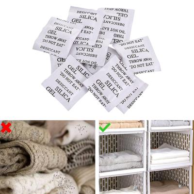 100 Pezzi Bustine di Gel di Silice 1/2G Elettronica Gioielli Fotocamere Vestiti Libri Strumenti di Precisione Assorbitori di Umidità Silicone Anti-Umidità Essiccante