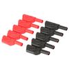 10Pcs 4mm Red Black Safety Fully Insulated Stackable Banana Plug Connectors