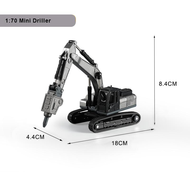 Drilling Machine Alloy+Plastic Diecast Toy Model Engineering Sound Light Pull Back Construction Collection Gifts For Children