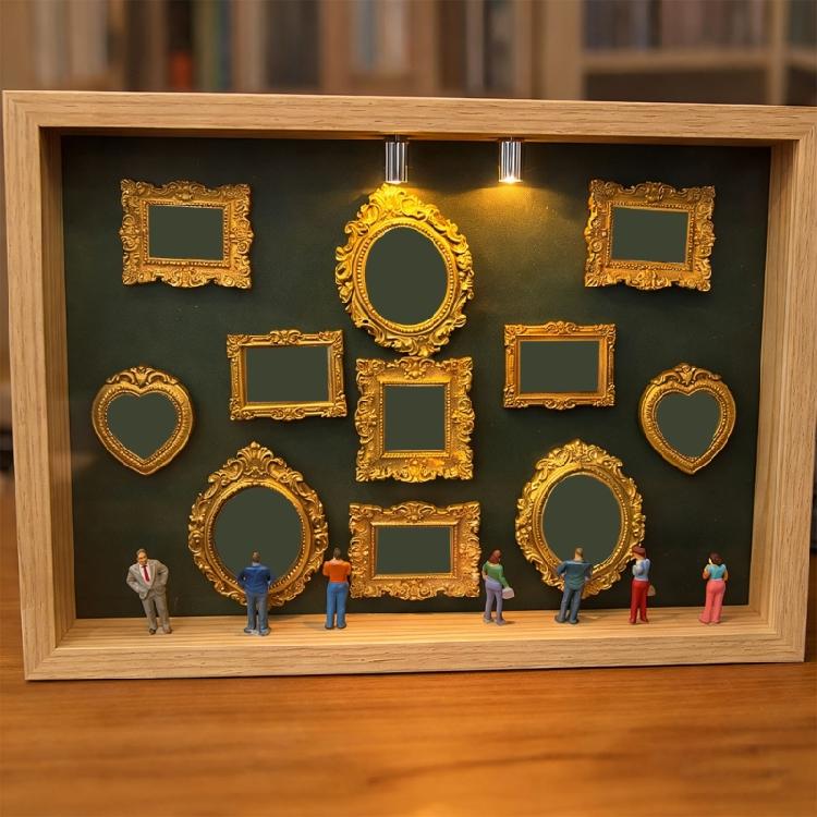 Boîte DIY Mini Musées Silhouettes avec Mini Cadre Figures Ombres Cadre Boîte Ensemble Personnaliser DIY Vitrine d'Affichage Souvenir Photo