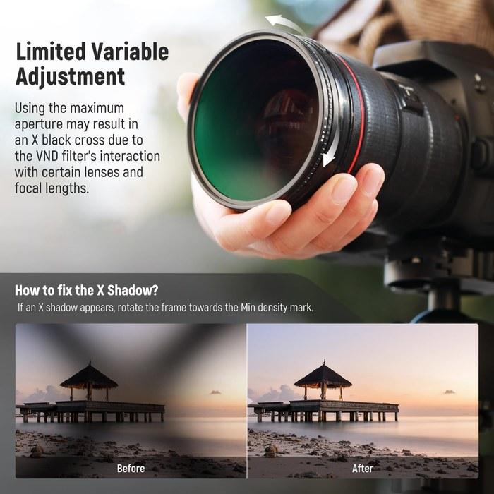 NEEWER 72mm True Color Variable ND Filter ND2-ND400, Adjustable VND Filter