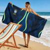 Fließender brasilianischer Wellen-Print Strandtuch, schnell trocknend, geeignet für Reisen, Outdoor-Sportarten, Joggen, den Strand und Schwimmen, Geschenk