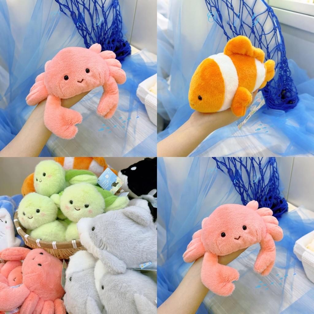 Shark Turtle Crab Ocean Family Plush Keychain With Soft Material For Gift And Decoration