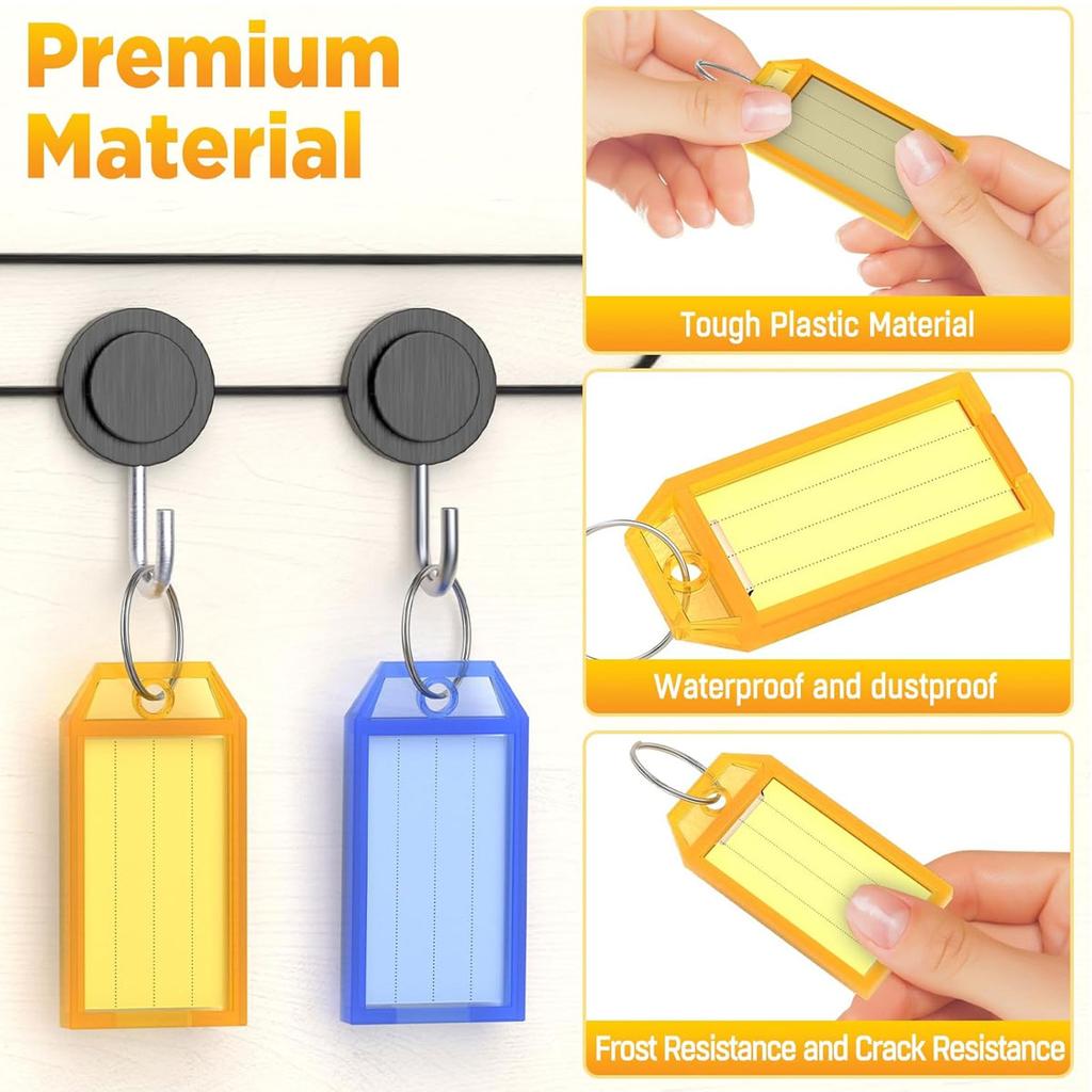 20/50PCS Colorful Plastic Flap Key Labels - Durable Double-Sided Marking Keychain Tags for Airport/Hotel Luggage & ID ZSY