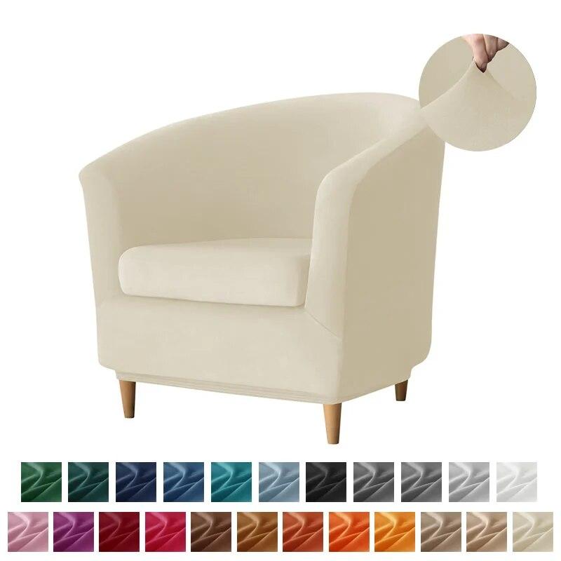 Velvet Tub Sofa Cover Stretch Soft Single Club Bath Sofa Chair Slipcover Bar Counter Armchair Covers with Seat Cover Home Hotel