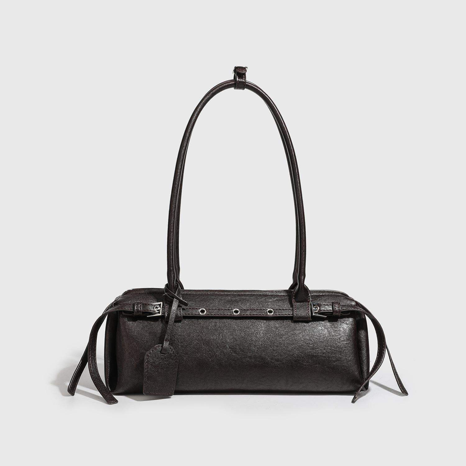 Retro Maillard Underarm Bag, Niche Design, High-end Feel, French Stick Bag, Fashionable and Versatile Temperament, Single Shoulder Sausage Bag