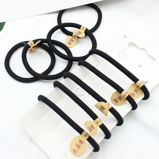 Hair Band Seamless High Elasticity Good Toughness Strong Thickened Hair Accessories Wear-resistant Black Color Women Thin Thick Hair Rope for Daily